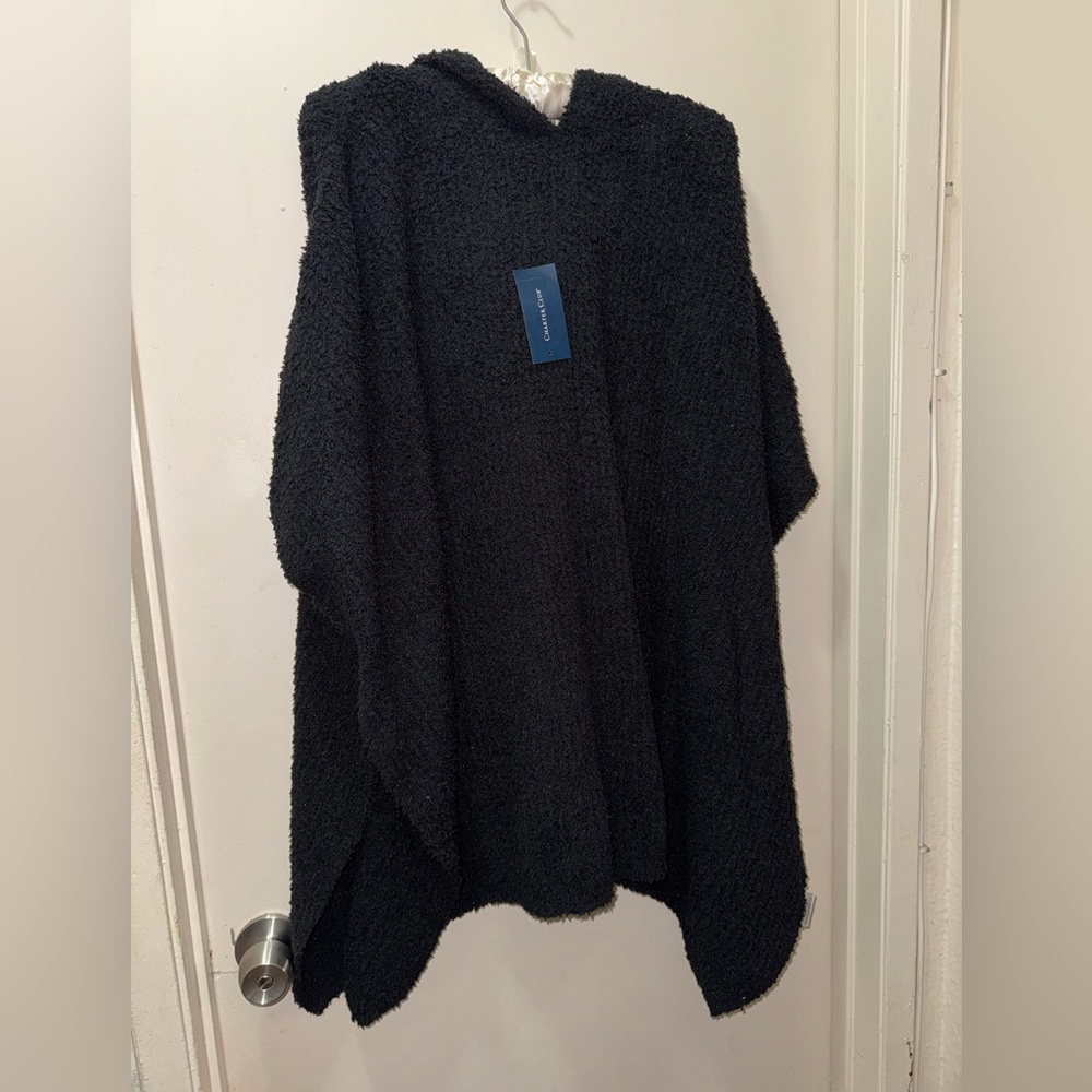 Charter Club Black Poncho